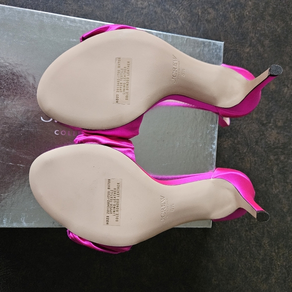 NWT J. Crew Collection Rylie ruched-strap heels in pink satin - Picture 16 of 17